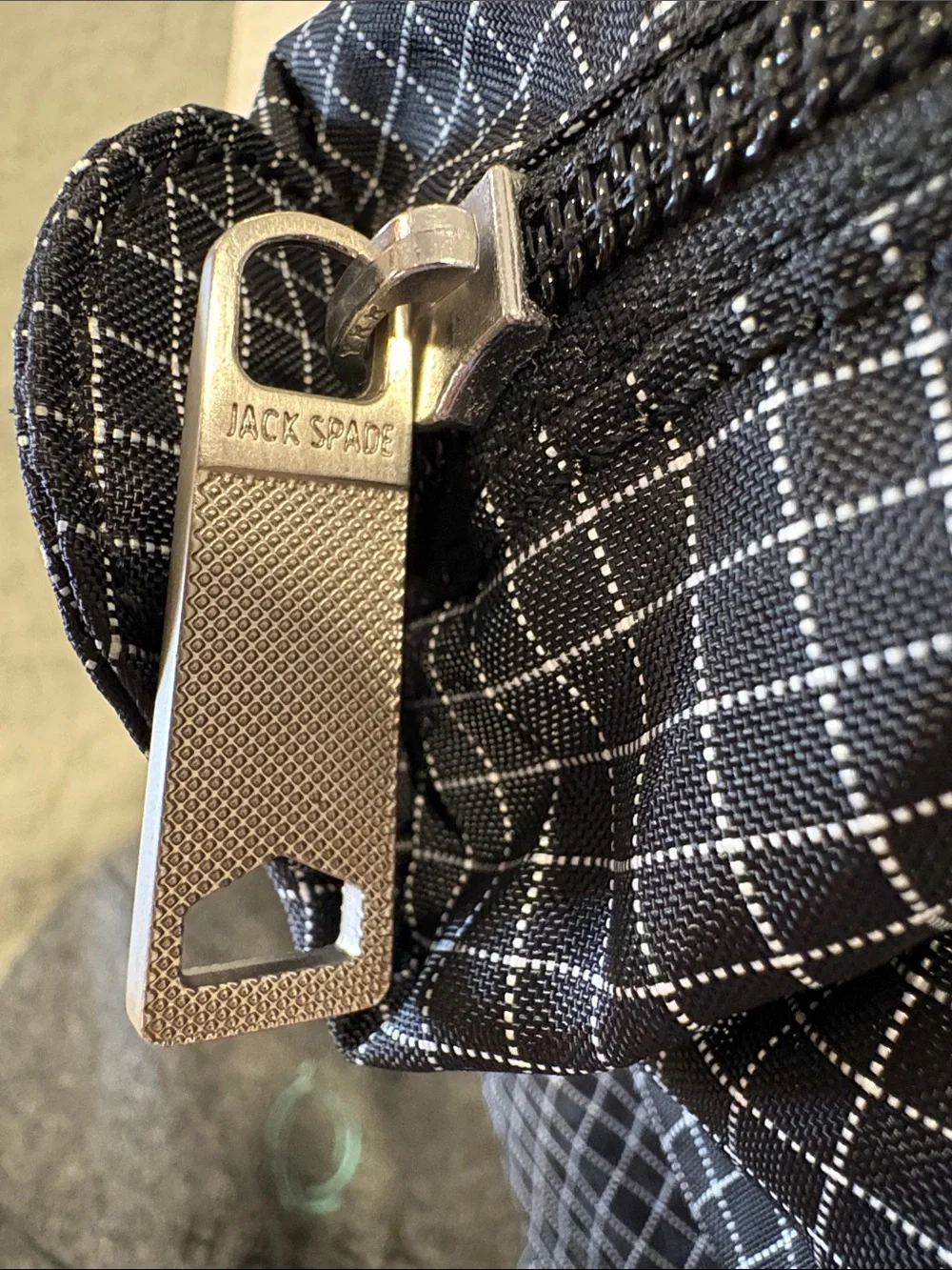Jack Spade Warren Street NY Packable Duffel Travel Bag Black Grid Check